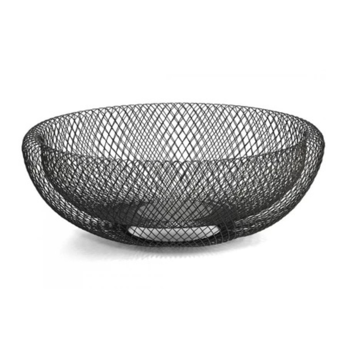 Fruteira Metal Preto 30cm Cesto Frutas Mesa 