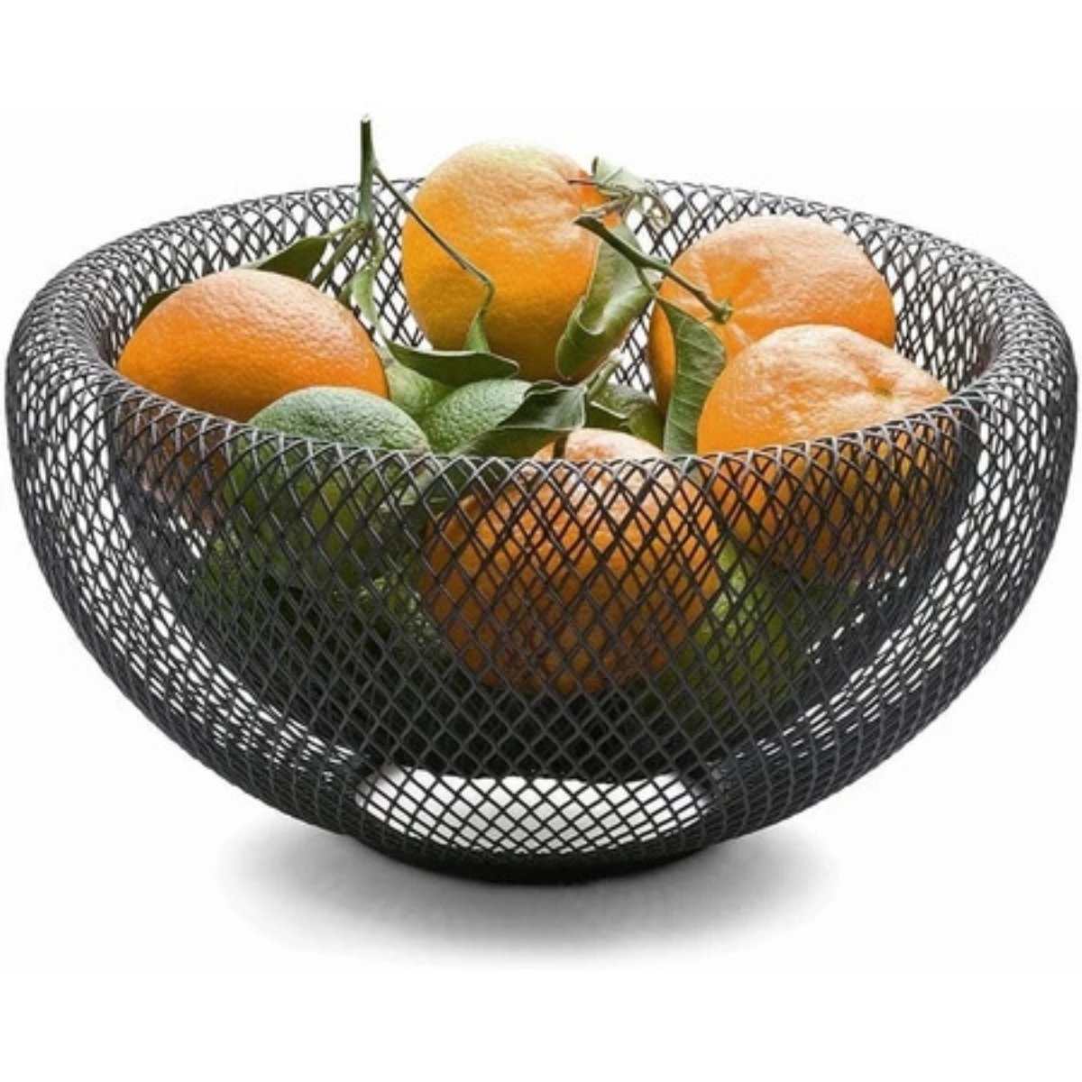 Fruteira Metal Preto 30cm Cesto Frutas Mesa 