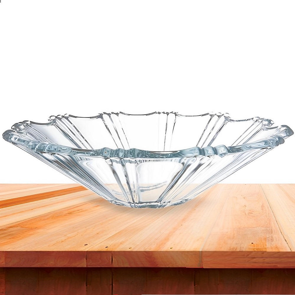 Fruteira decorativa - Centro de mesa de vidro - Peça decorativa de vidro 32cm 