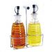 Galheteiro de Vidro para Mesa Azeite e Vinagre 300ml com Suporte Inox 