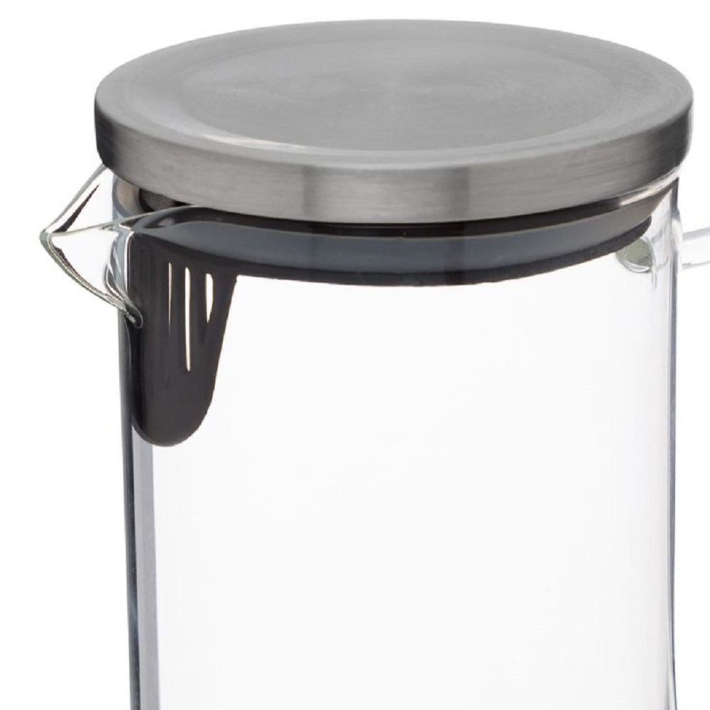Jarra de Vidro Agua, Refresco ou Suco 1,3 Litros com Tampa Cromada 