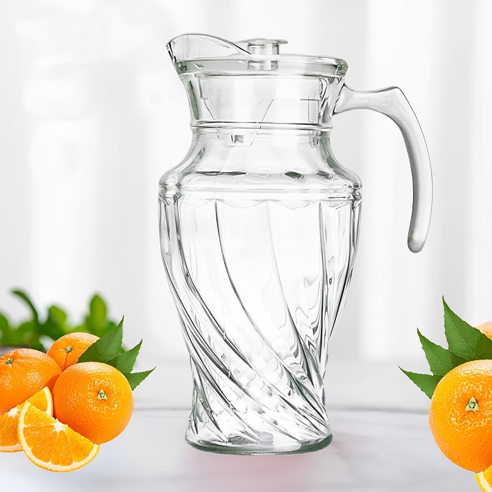 Jarra de Vidro Moderna 1800ml p/ Água, Sucos e Drinks 
