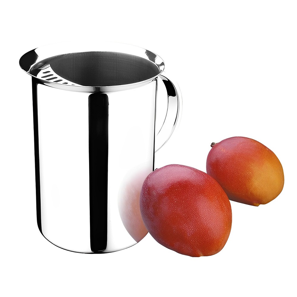 Jarra para Suco, Agua, Com Aparador de Gelo, 2.5 Litros, Em Inox 