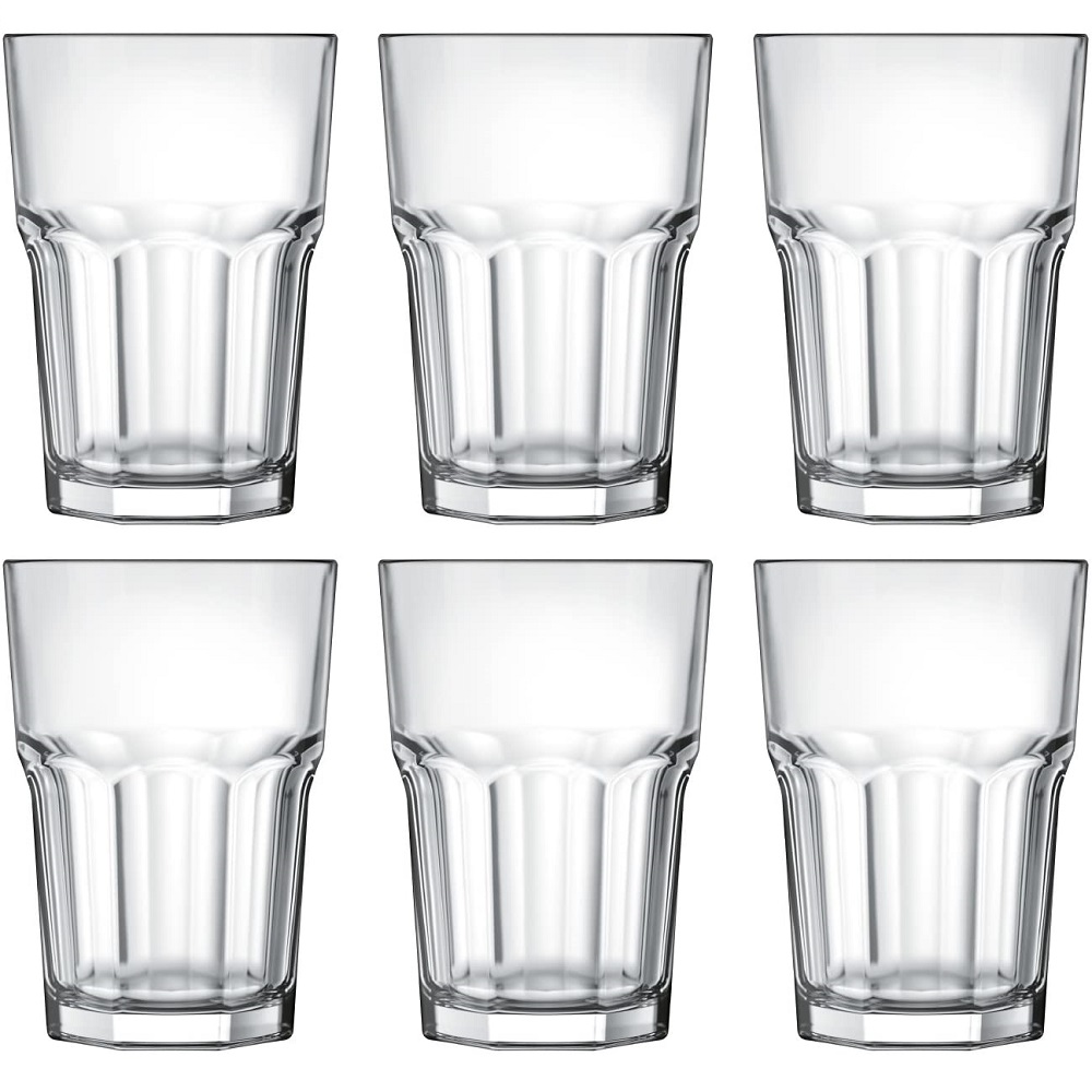 Jogo 6 Copos 425ml Alto De Vidro Grosso Super Resistente 