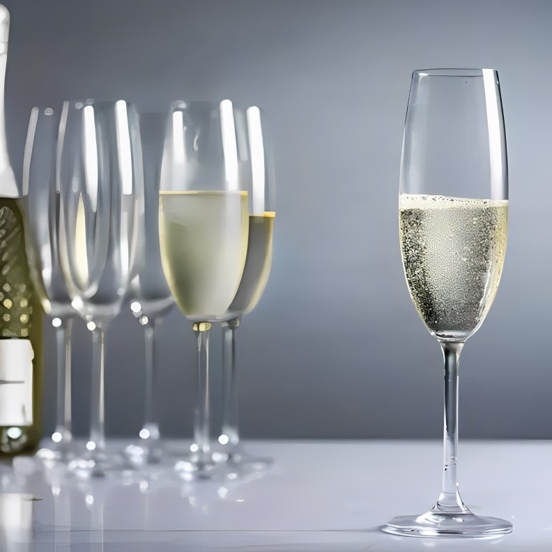Jogo 6 Taças 220 ml Champanhe Espumante Cristal Ecológico-Premium- Gastro
