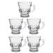 Jogo Kit 5 Canecas Xícaras 100ml Café Expresso e Mocha Vidro Transparente 