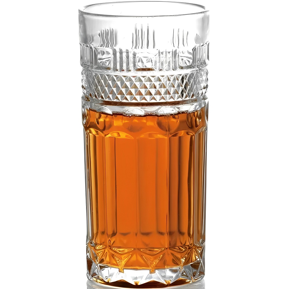 Jogo de Copos Altos em Cristal Trabalhado 6 Peças Clássico 350mL 