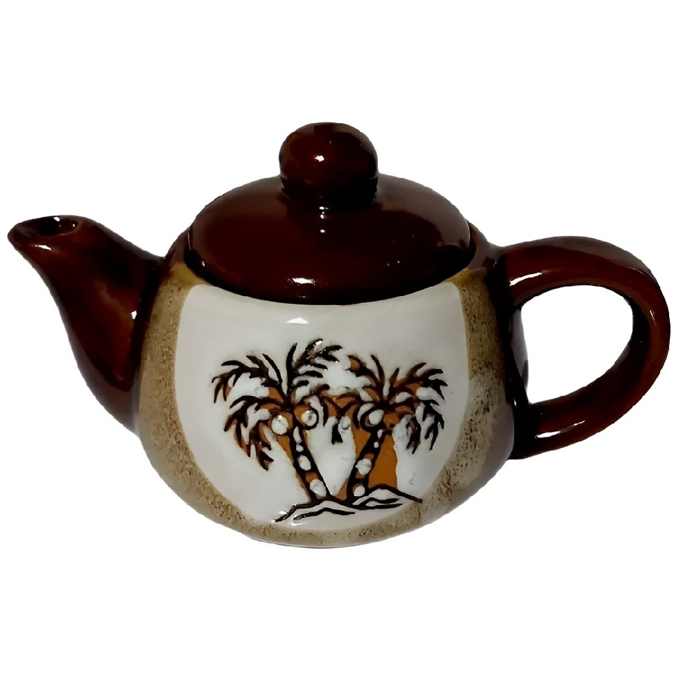 Jogo de Xícaras com Suporte e Bule de Cerâmica para Café e Chá 9 Peças  