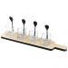 Jogo para Sobremesas / Shot com 04 Copos Colheres e Base em Madeira 