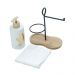 Kit Banheiro - Conjunto com Porta Sabonete Liquido Toalha e Suporte 
