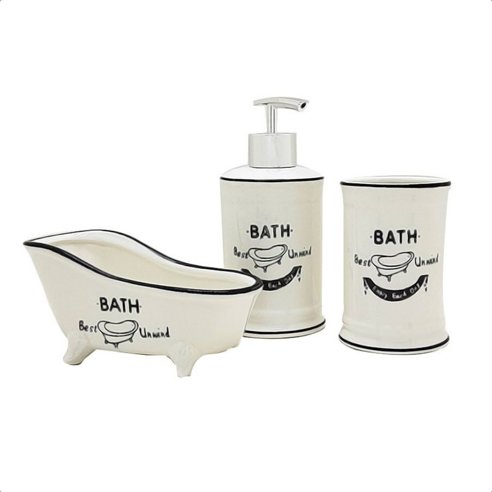 Kit Banheiro Saboneteira, Saboneteira Liquida, Porta Escova de Dentes  