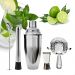 Kit Coqueteleira Aço Inox Bartender 05 Peças Drinks Coquetéis 