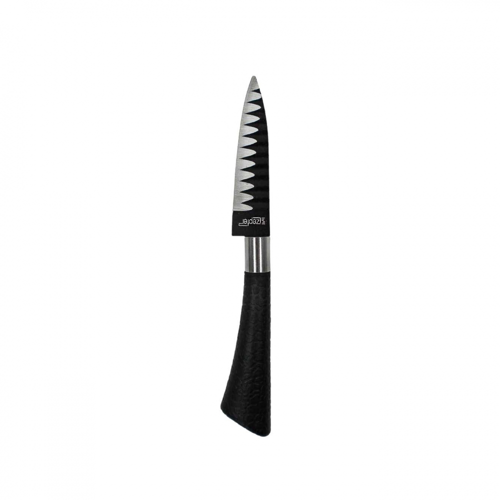 Kit Facas Chef Aço Inox Antiaderente Preto 6 Peças Com Tesoura 