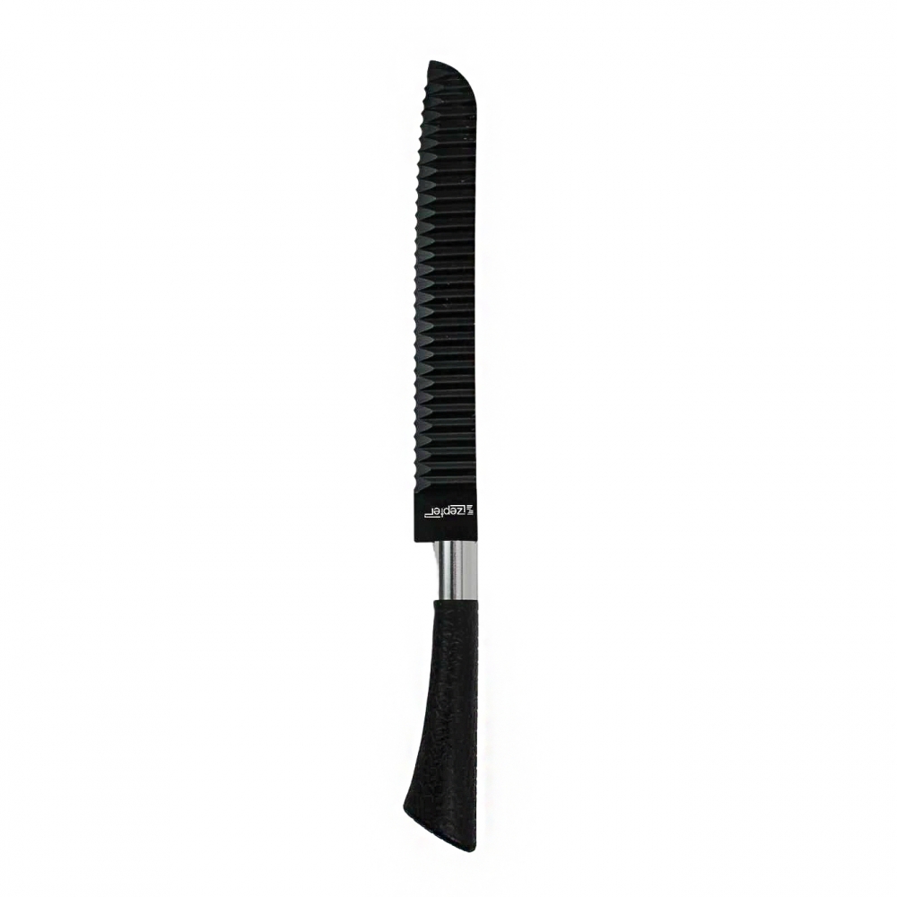 Kit Facas Chef Aço Inox Antiaderente Preto 6 Peças Com Tesoura 