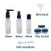 Kit Frascos Organiza Viagem 9 Peças Shampoo Creme Bolsa Mala Azul