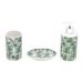 Kit Lavabo Banheiro Ceramica Folhas com 3 Peças 