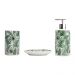 Kit Lavabo Banheiro Ceramica Folhas com 3 Peças 