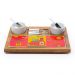 Kit Petisco Tabua de Frios com 2 Molheiras e Espatulas 