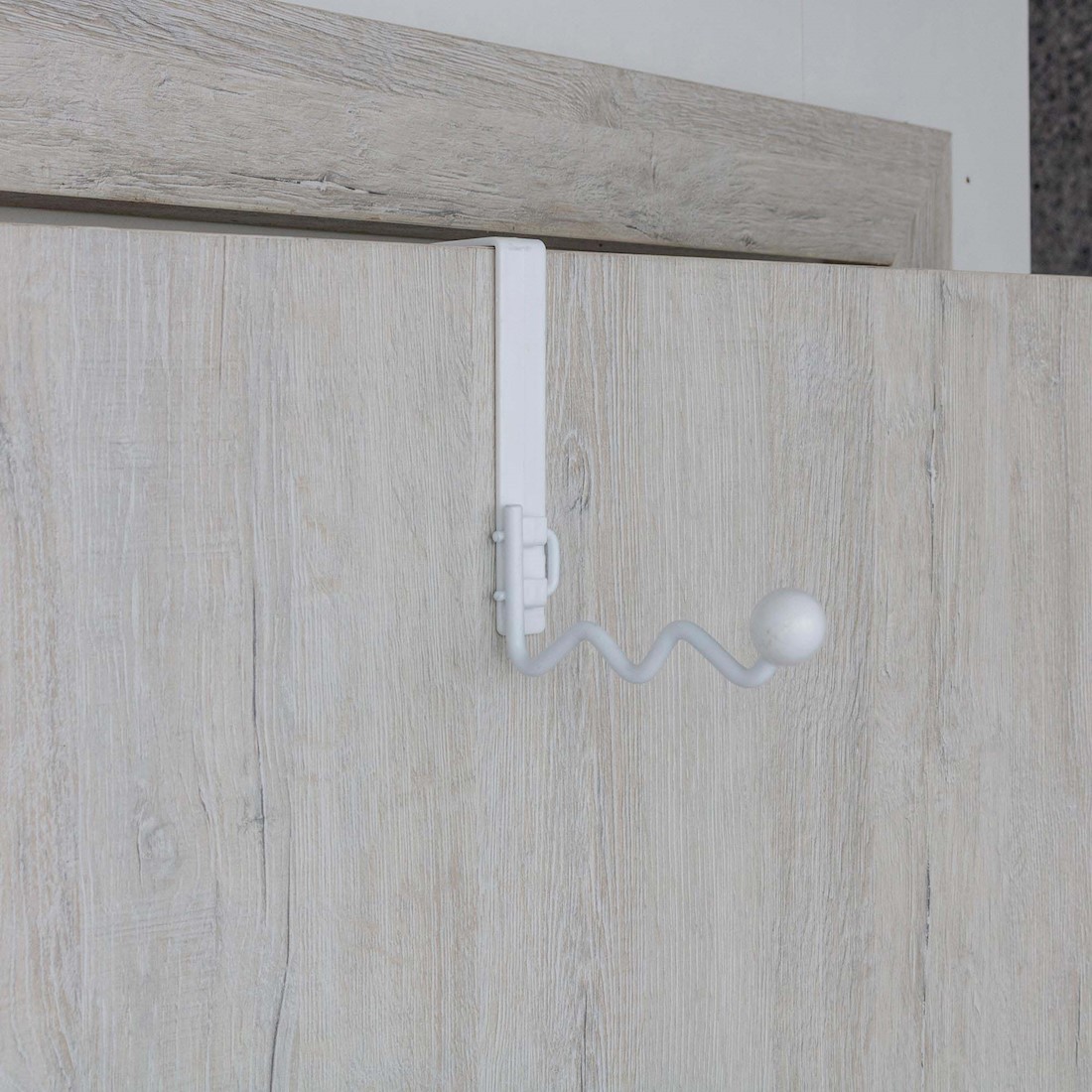 Kit com 2 Ganchos de Porta para Cabides e Bolsas - Branco