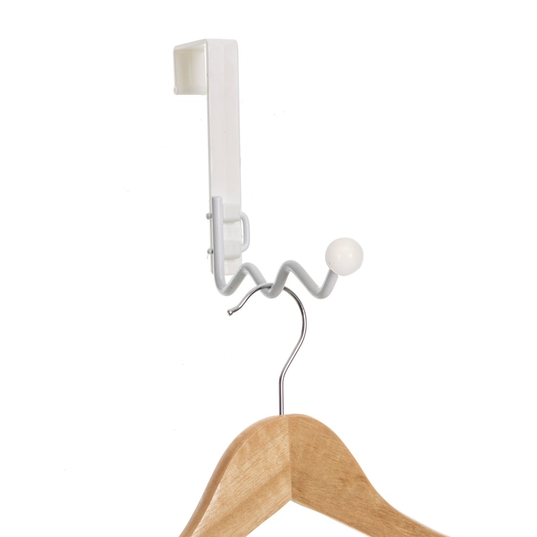 Kit com 2 Ganchos de Porta para Cabides e Bolsas - Branco