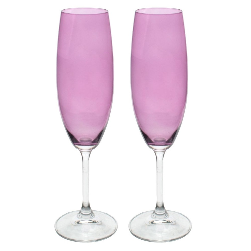 Kit com 2 Taças para Champanhe Lilas em cristal 220ml  