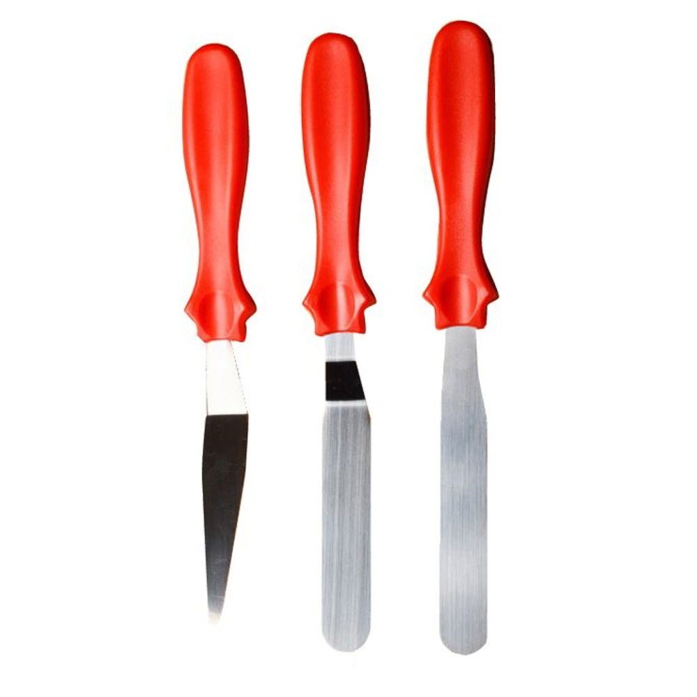 Kit com 3 Espatulas para Bolo e Confeitaria - Lojas Carisma