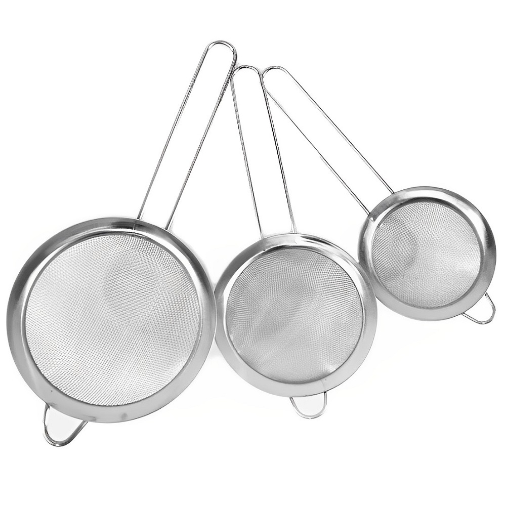Kit com 3 Peneiras Inox Cozinha PMG 