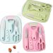 Kit de Utensílios de Cozinha - Plástico e Inox - Tábua, Tesoura, Faca, Descascador 