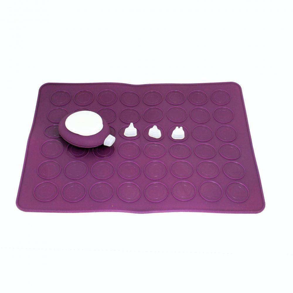 Kit para Macarons com Tapete e Bisnaga com 3 Bicos - Lilás