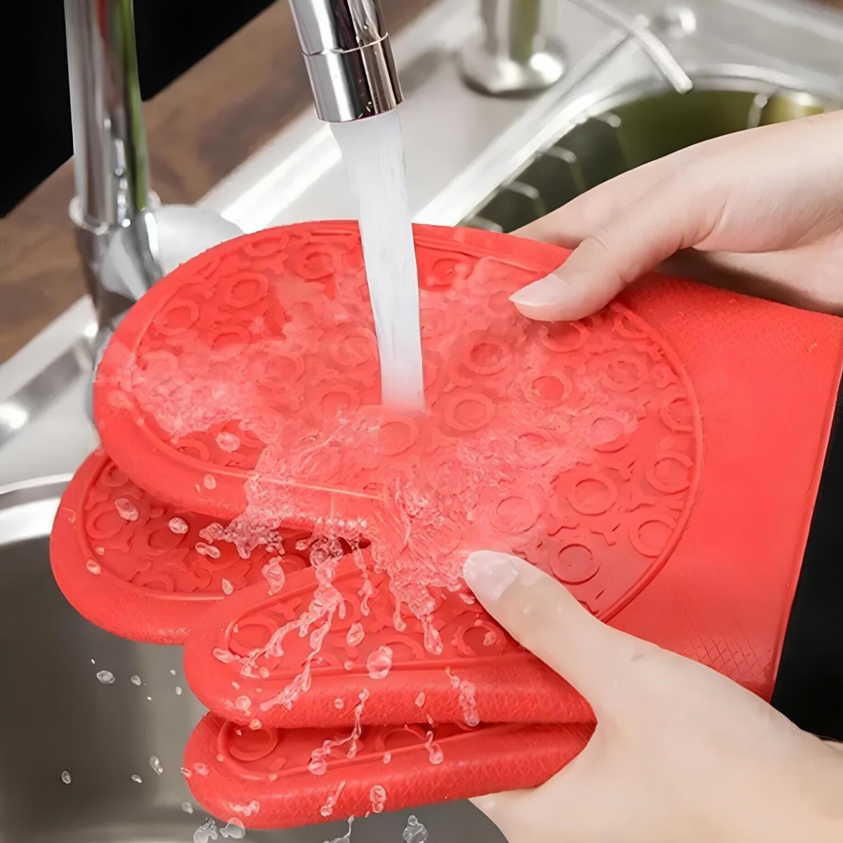 Luva Térmica De Silicone Forrada para Cozinha Churrasqueira Forno 