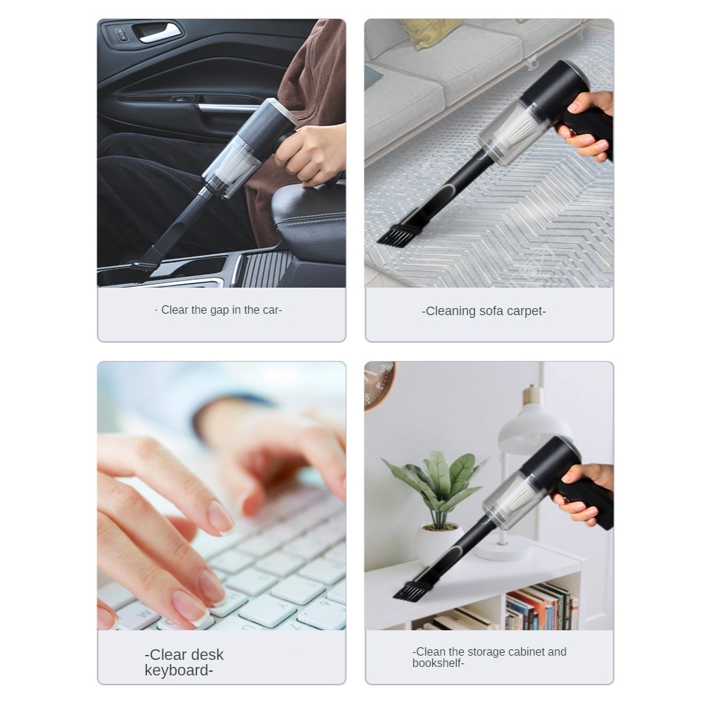 Mini Aspirador Sem Fio para Carro - Potência 6000Pa e Bateria 2000mAh 