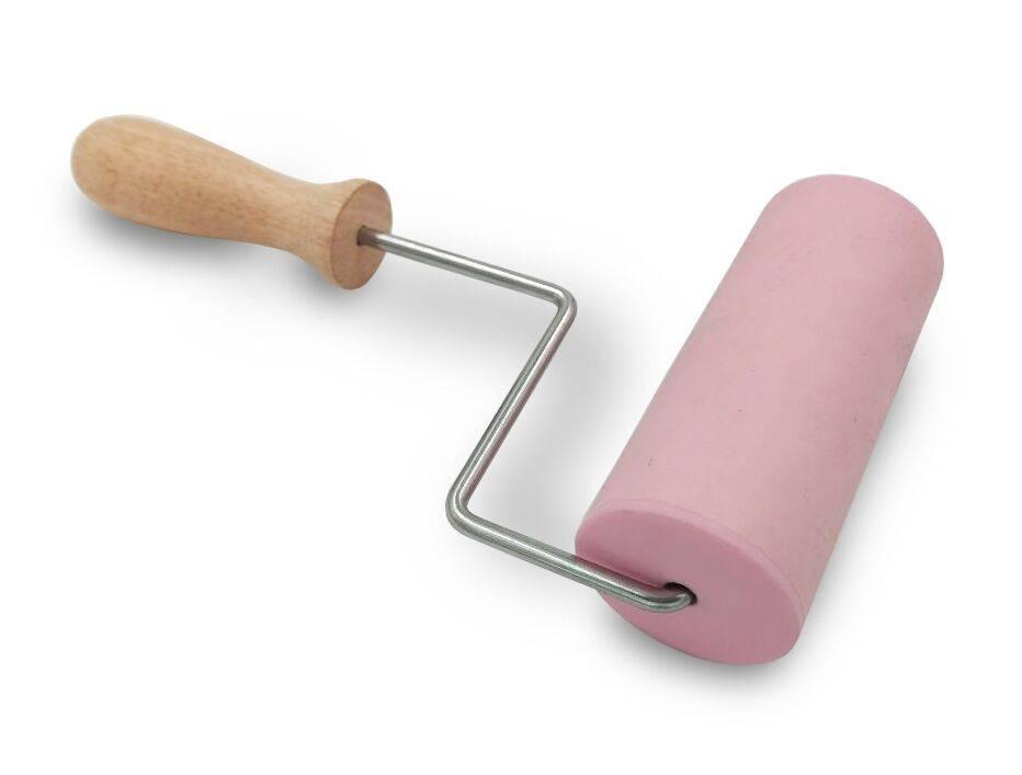 Mini Rolo Culinario Silicone Confeitaria para Pizza e Massas Rosa