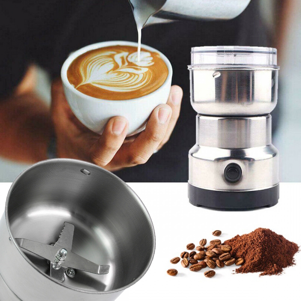 Moedor de Café Elétrico Inox Mini 220V 150W  Moedor Grãos, Raízes e Sementes 