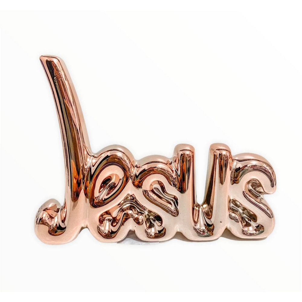 Palavra Decorativa Jesus Porcelana 15x11cm 