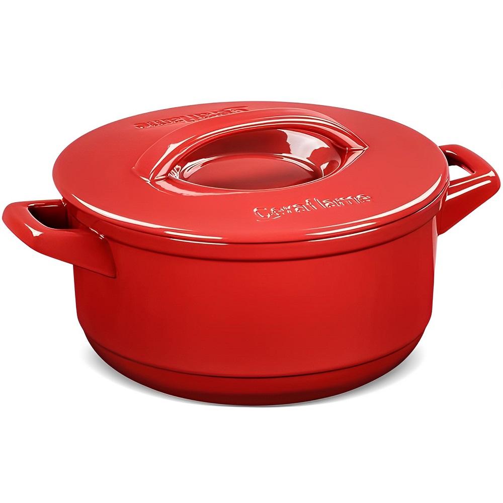 Panela Caçarola de Cerâmica Vermelha Duo+, 22cm, 3,2 Litros, Ceraflame 