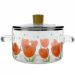 Panela Vidro Borosilicato 13x23cm Microondas Forno 1,8L Design Tulipa 