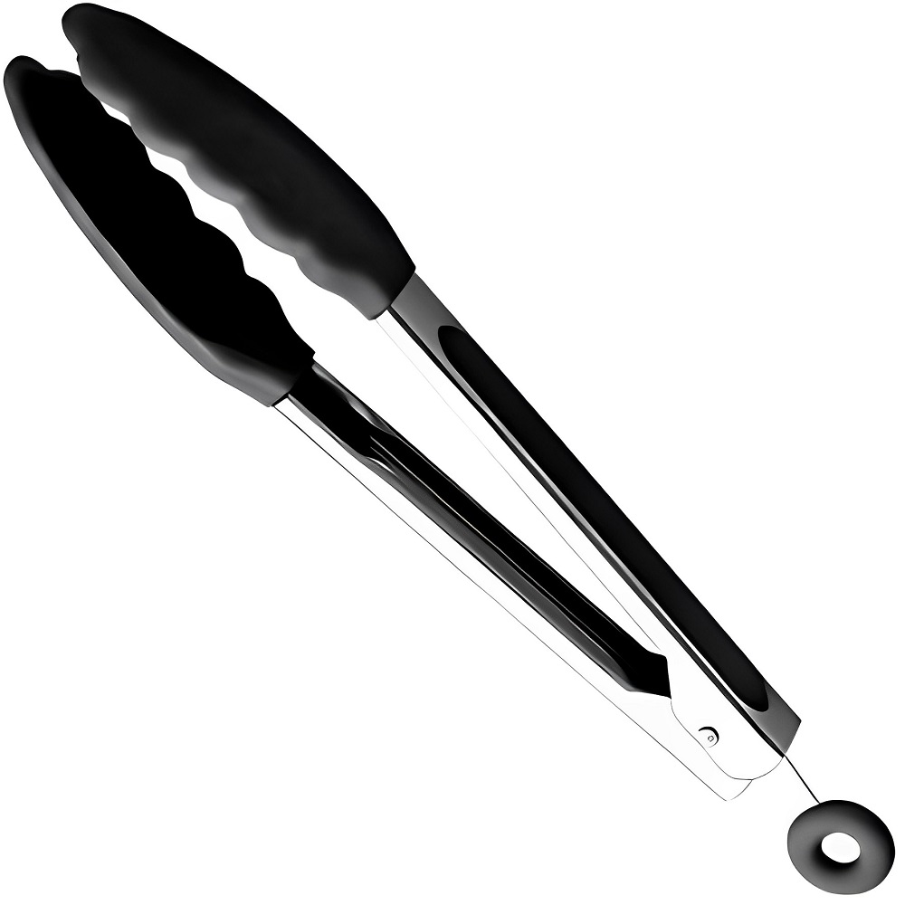 Pegador Multiuso Silicone e Inox - Pinça - Churrasco - Salada - Grelhados - Fritura 