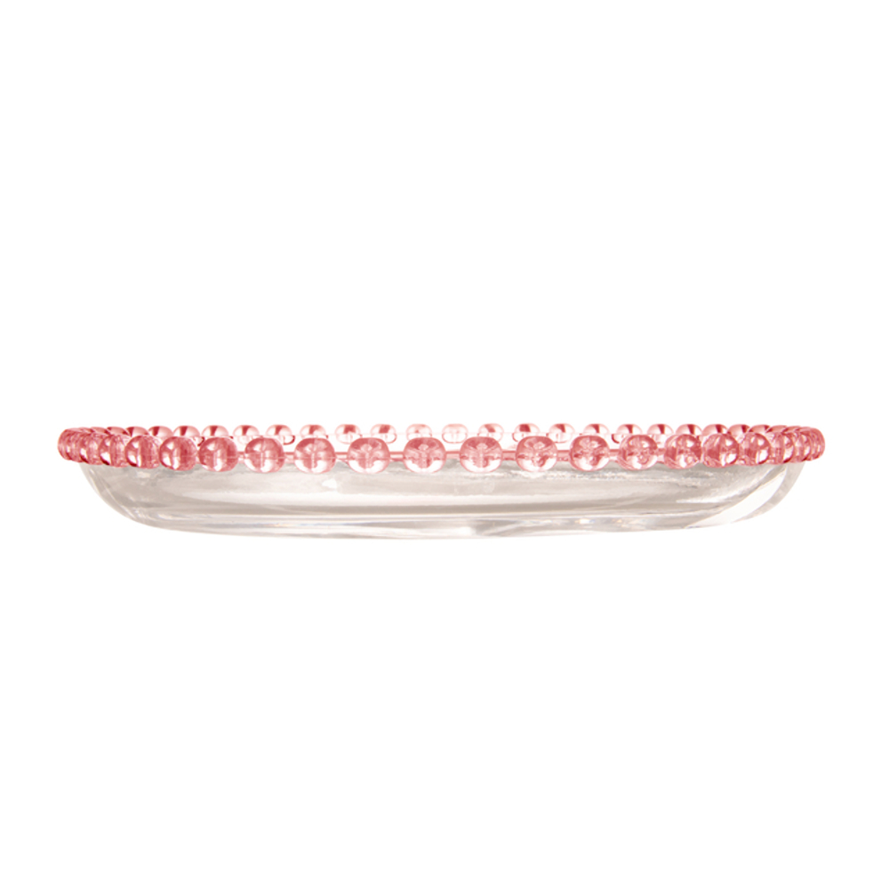 Petisqueira Vidro Cristal Redonda Detalhe Coração 23,5cm