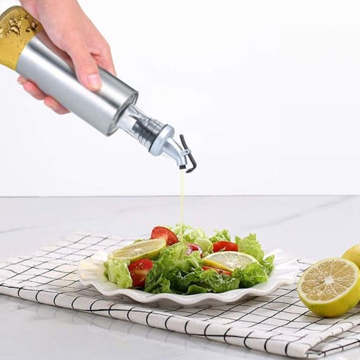 Porta Azeite Vinagre Óleo com Dosador - Aço Inox - 300ml 
