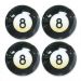 Porta Copos Geek 4 Peças - Bola 8 - Plastico 