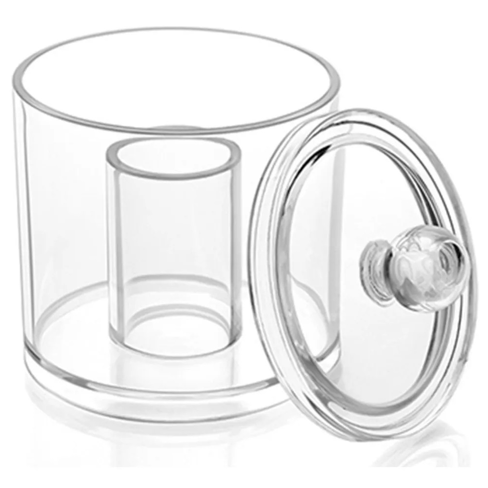 Porta Cotonete E Algodão Em Acrílico Transparente
