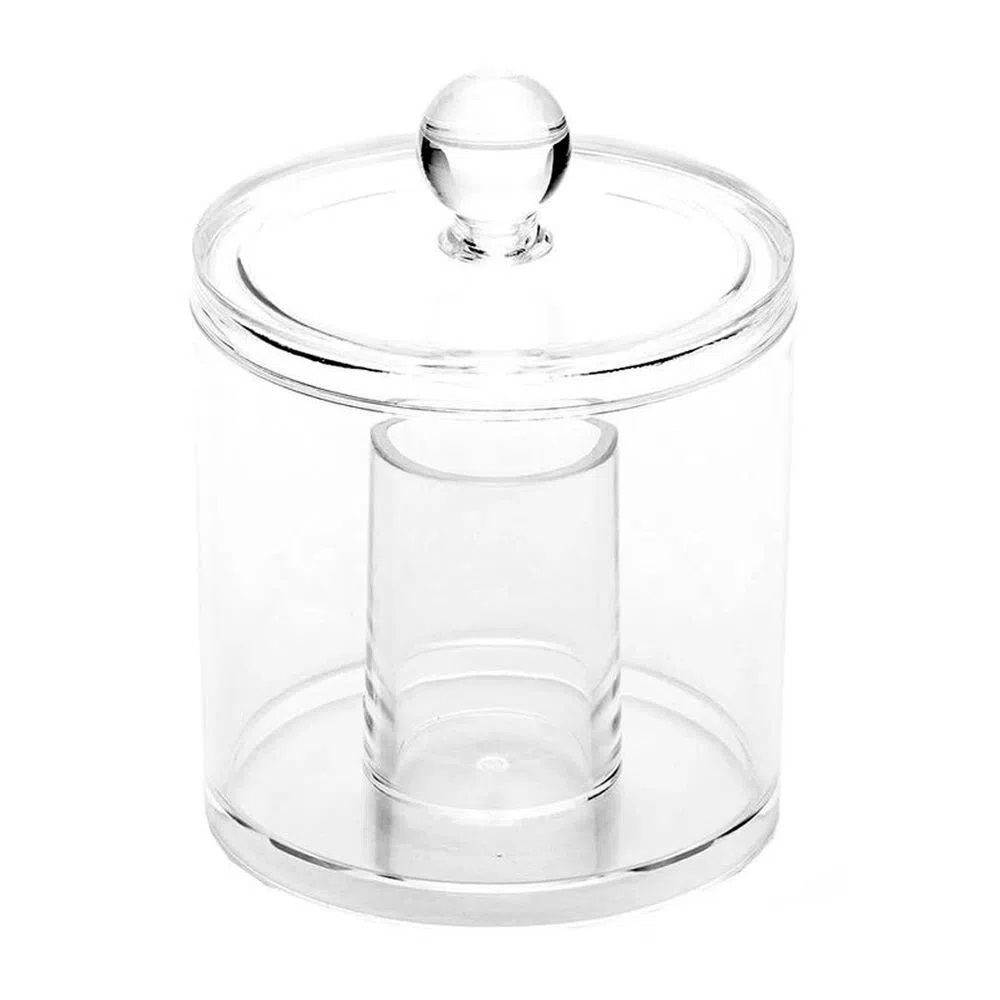 Porta Cotonete E Algodão Em Acrílico Transparente
