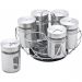 Porta Temperos Giratório com 6 Potes e Suporte - Inox 