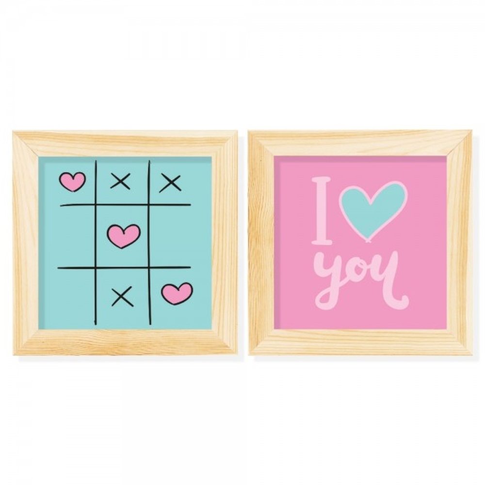 Poster, Kit com 2 Quadros para Parede Jogo do Amor  