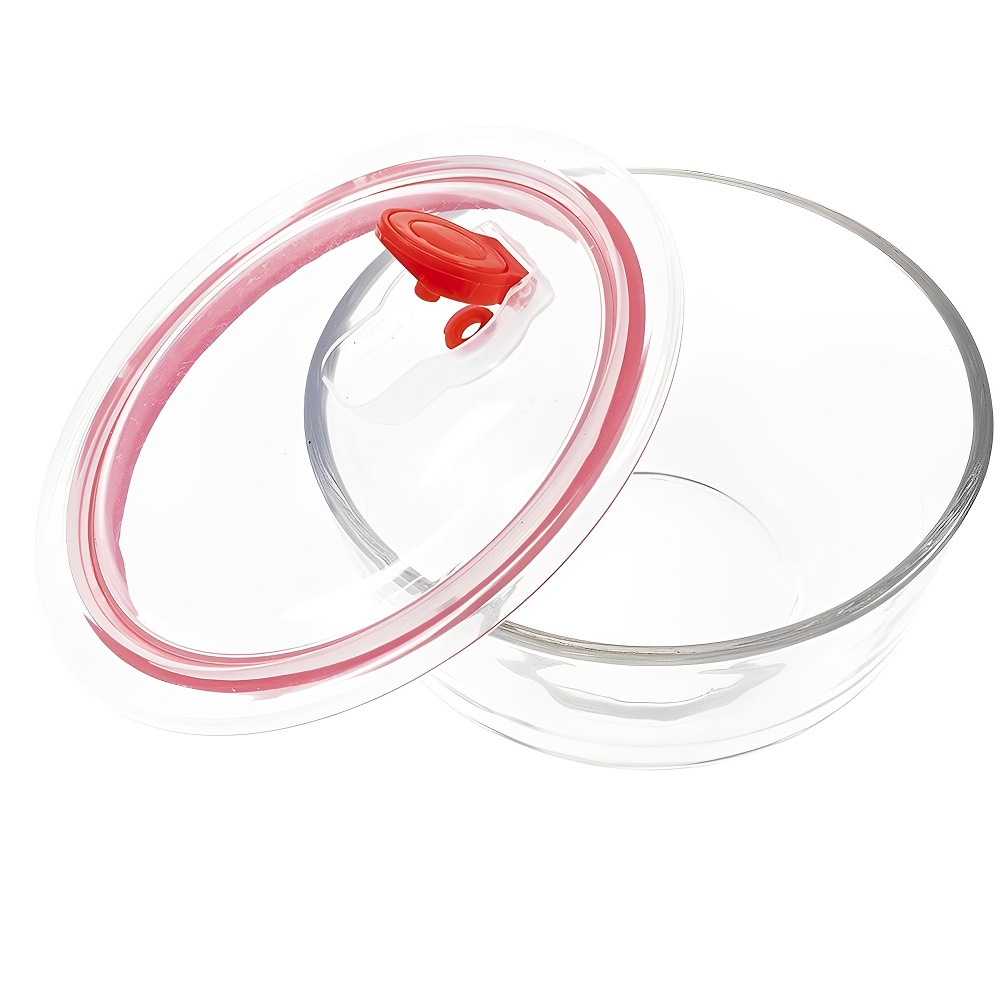 Pote Hermético Vidro Redondo 350mL - Transparente 