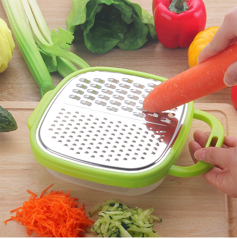 Ralador de Legumes e Alimentos em Inox com Pote Plastico