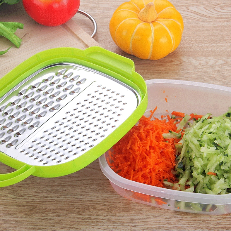 Ralador de Legumes e Alimentos em Inox com Pote Plastico
