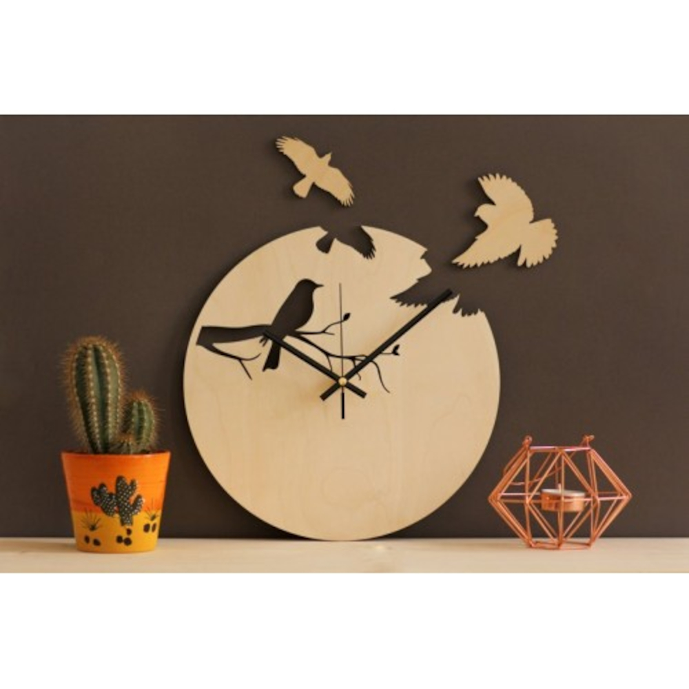 Relogio de Parede 30x30cm Passarinho MDF - Carisma