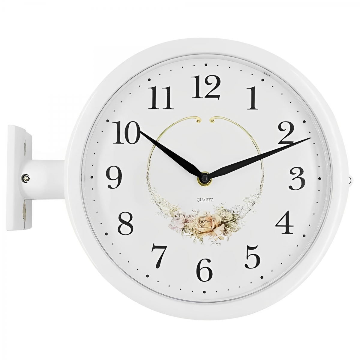 Relogio de Parede Antigo, Vintage, Dupla Face - Branco 