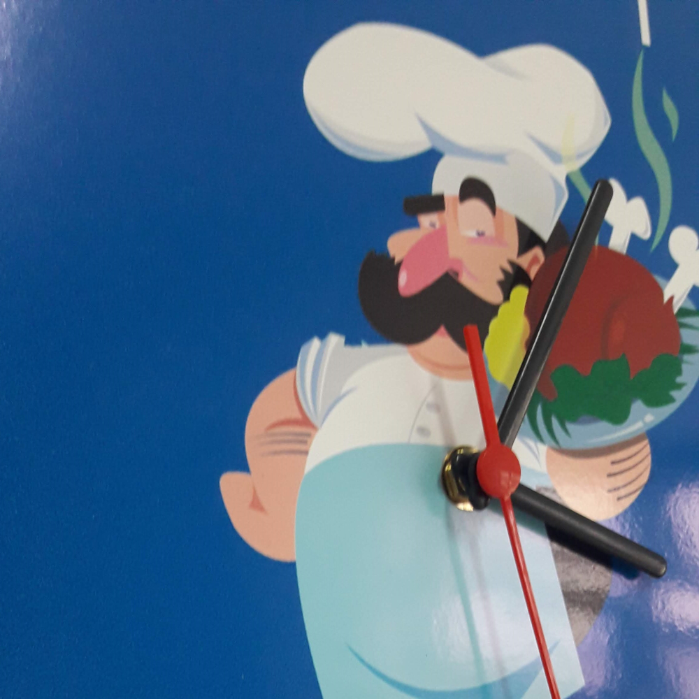 Relogio de Parede Cozinha Cozinheiro 30x30cm - Carisma